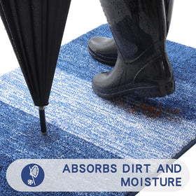 Kitinjoy door mat non-slip edge demonstrates secure placement for high-traffic entrances