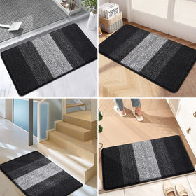 Kitinjoy front-door black mat complements modern entryways