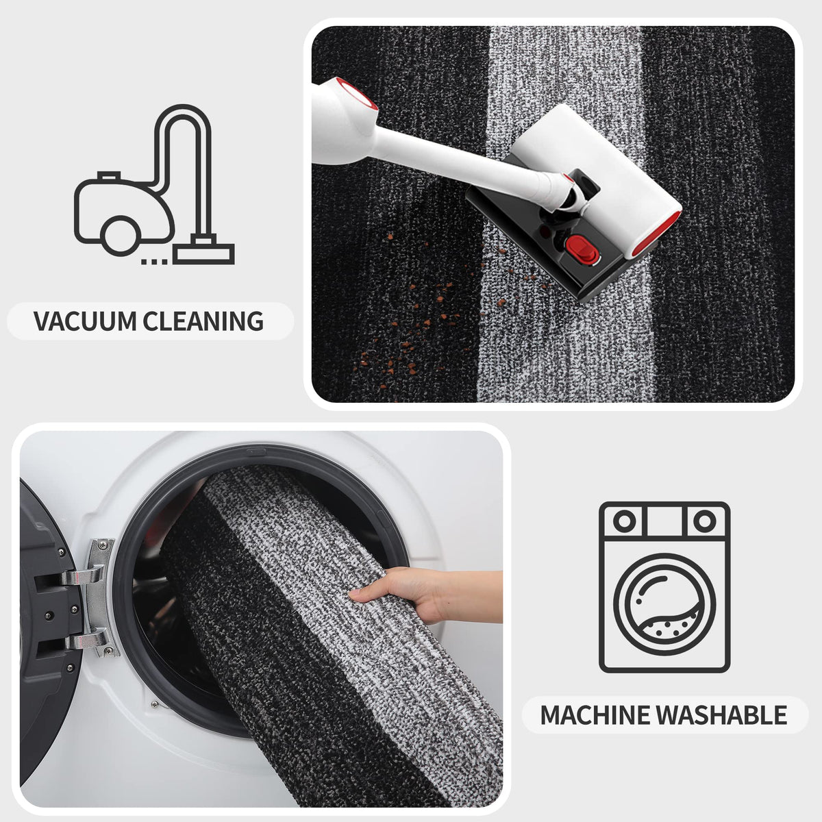 Kitinjoy machine-washable mat for easy upkeep and freshening