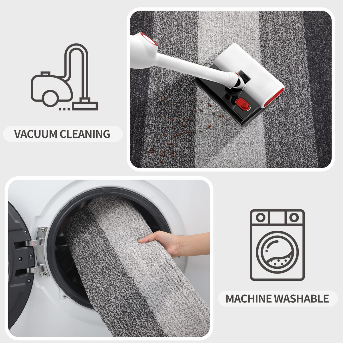 Kitinjoy washable front door mat easy to clean and reuse.
