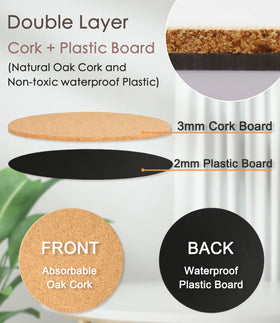 KITLAB cork planter coasters 4in closeup shows smooth finish and layers