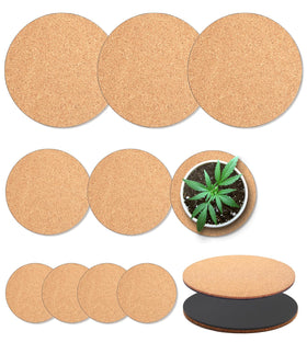 KITLAB cork planter coasters 4in group protect surfaces from spills and scratches