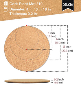KITLAB cork planter coasters 8in group ideal for larger plants and spills prevention