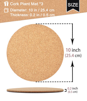 KITLAB round cork planter coaster offers stable footing for easy plant moves.