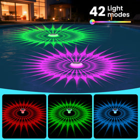 Kitloo RGB dynamic pool light showing multiple color modes for mood lighting.