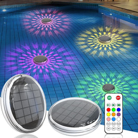 Kitloo solar floating pool light 2-pack brightens night swimming with gentle glow
