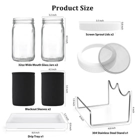 Kitmiido sprouting lids and mesh ensuring rust-free filtration for clean sprouts.