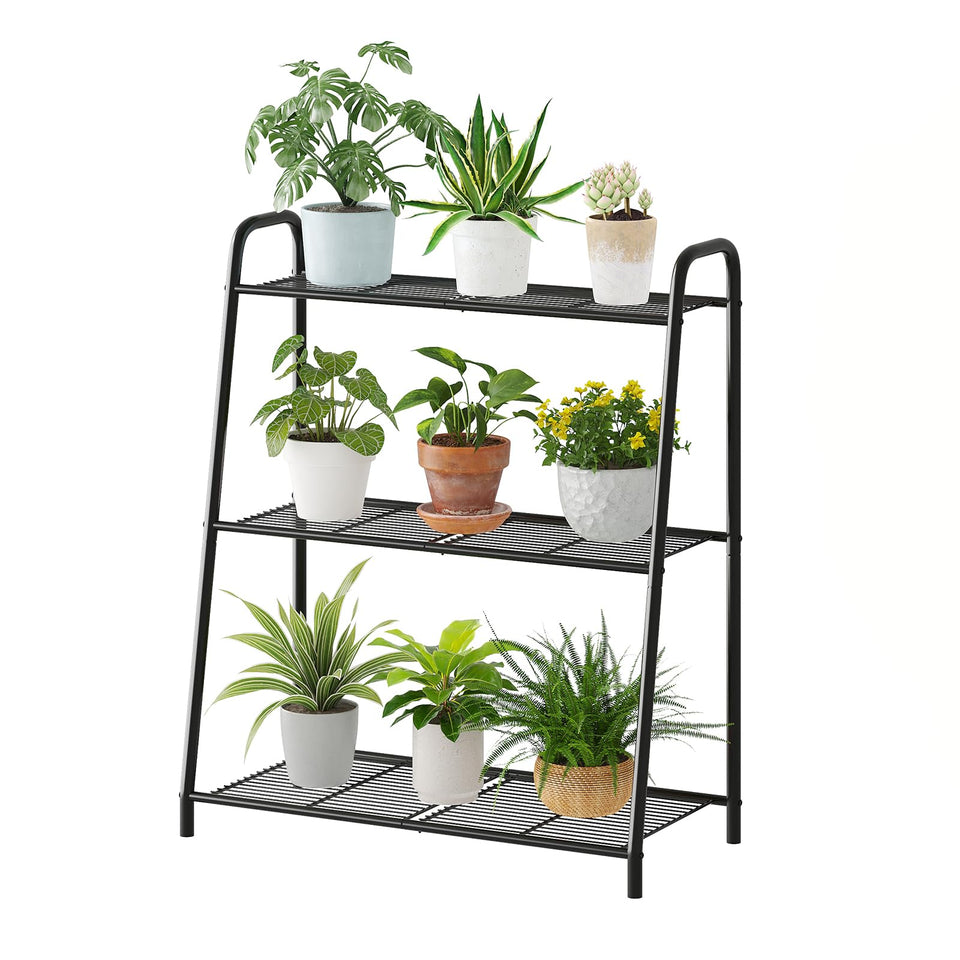 Kitsanery 3-tier plant stand for indoor-outdoor display.