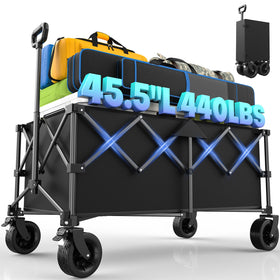 Kitsure collapsible wagon open interior with ample space for camping gear