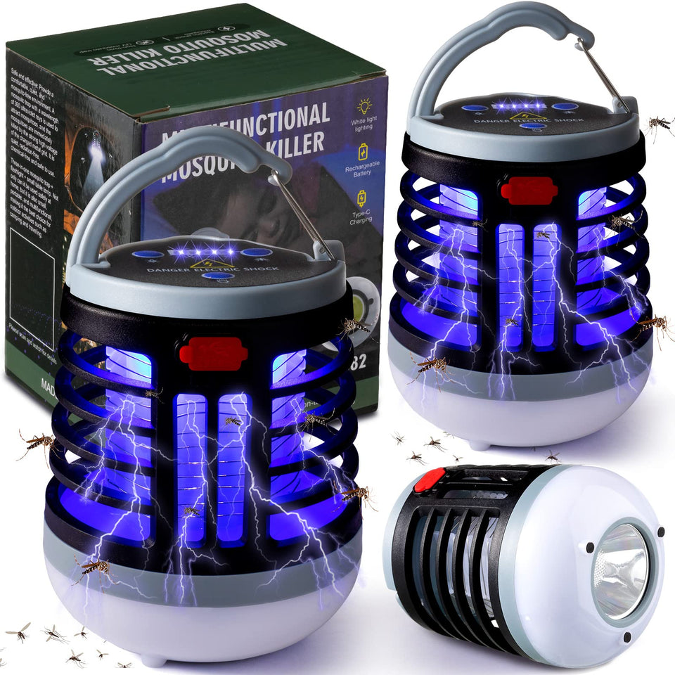 Kittmip 2-pack bug zapper USB rechargeable for outdoor pest control.