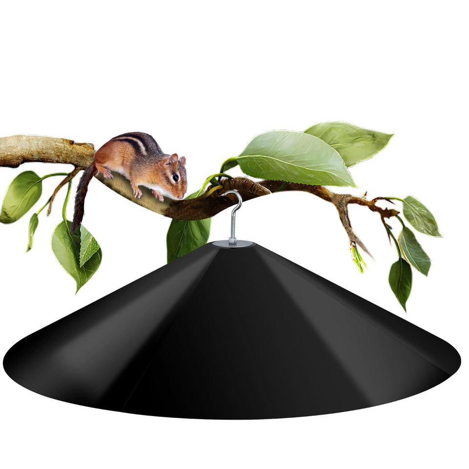 KITVONA 24-inch baffle diameter preventing squirrel access to feeders.