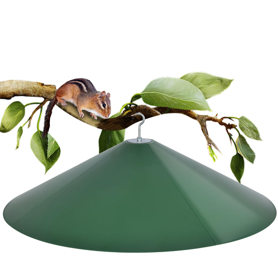 KITVONA 24-inch squirrel baffle showing large diameter barrier for feeders