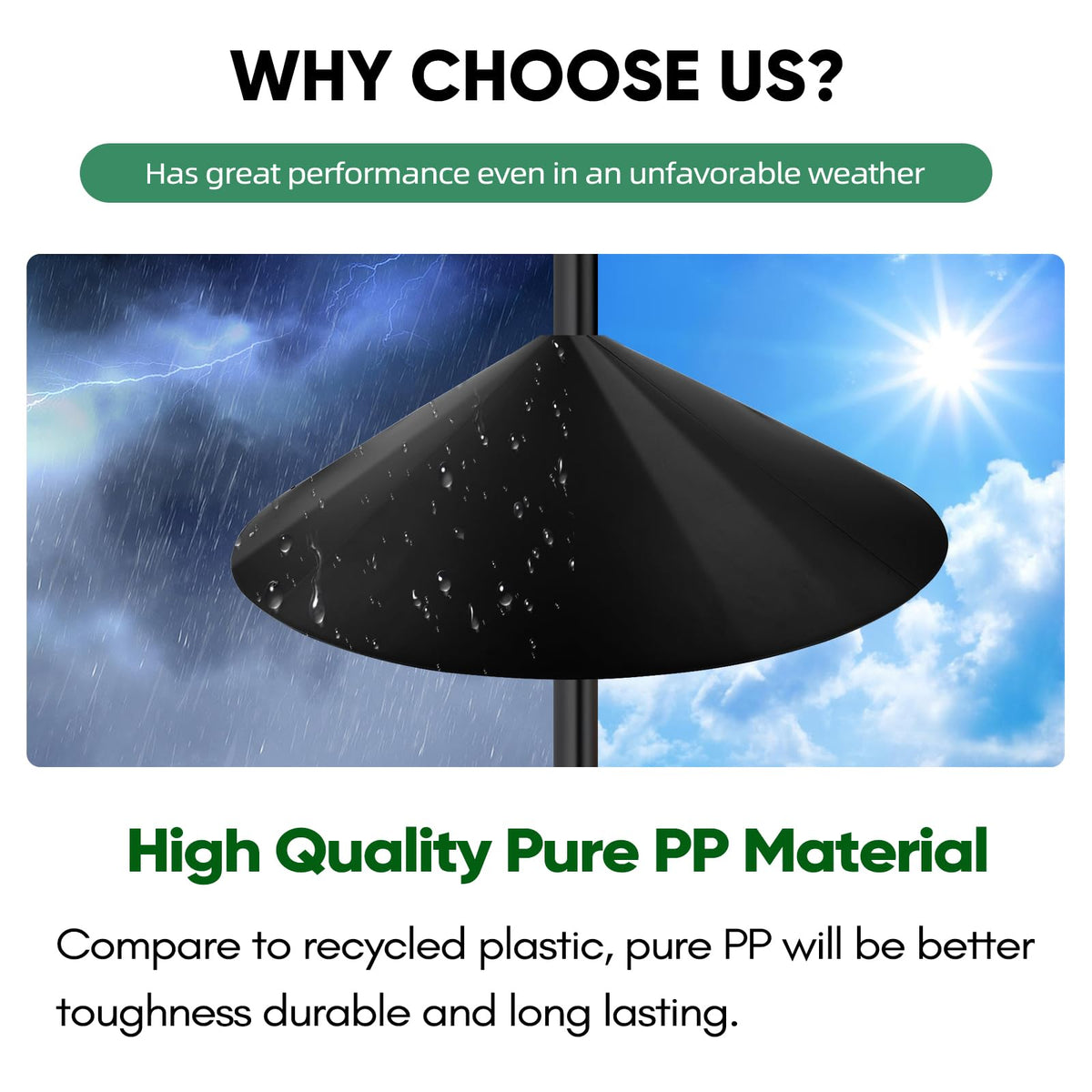KITVONA hanging option baffle offers flexible outdoor installation.