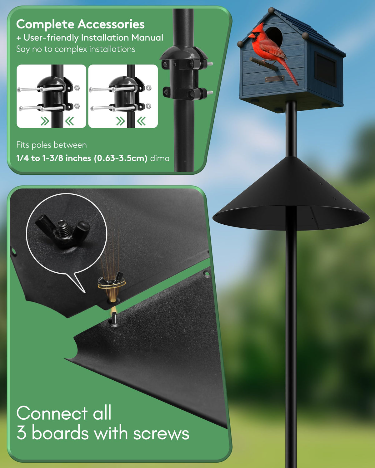 KitVONA easy-assembly baffle comes with mounting hardware for quick setup.