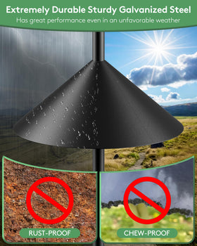 KitVONA chew-resistant baffle protects feeders from gnawing.