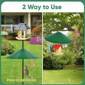 KITVONA red baffle adds color while guarding feeders from squirrels
