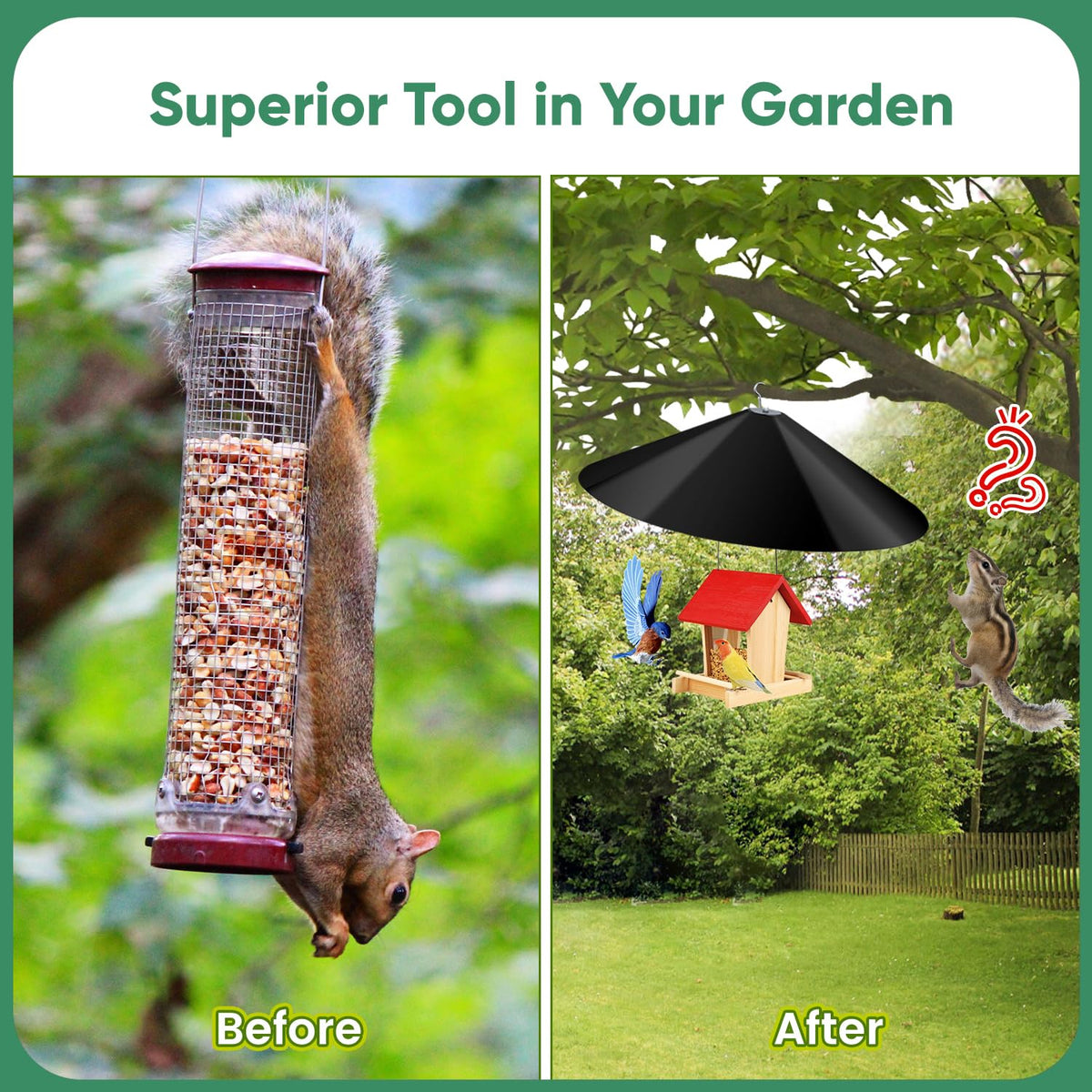 KITVONA weather-resistant baffle withstands rain and sun for lasting use.