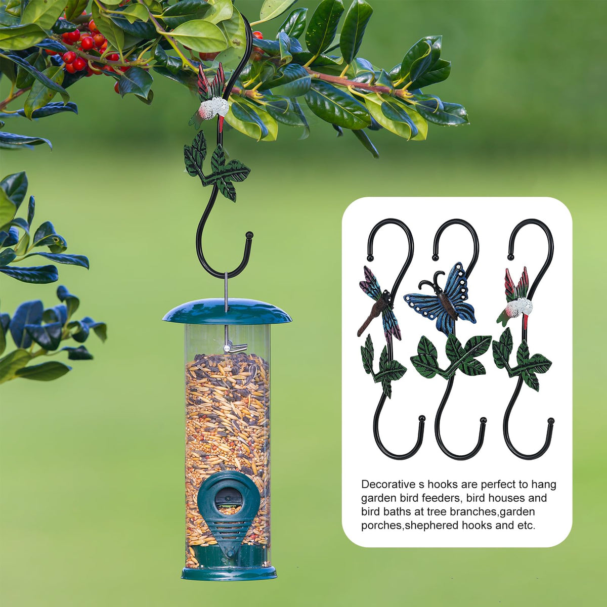 Kitwinney painted steel S-hooks support up to 44lbs.
