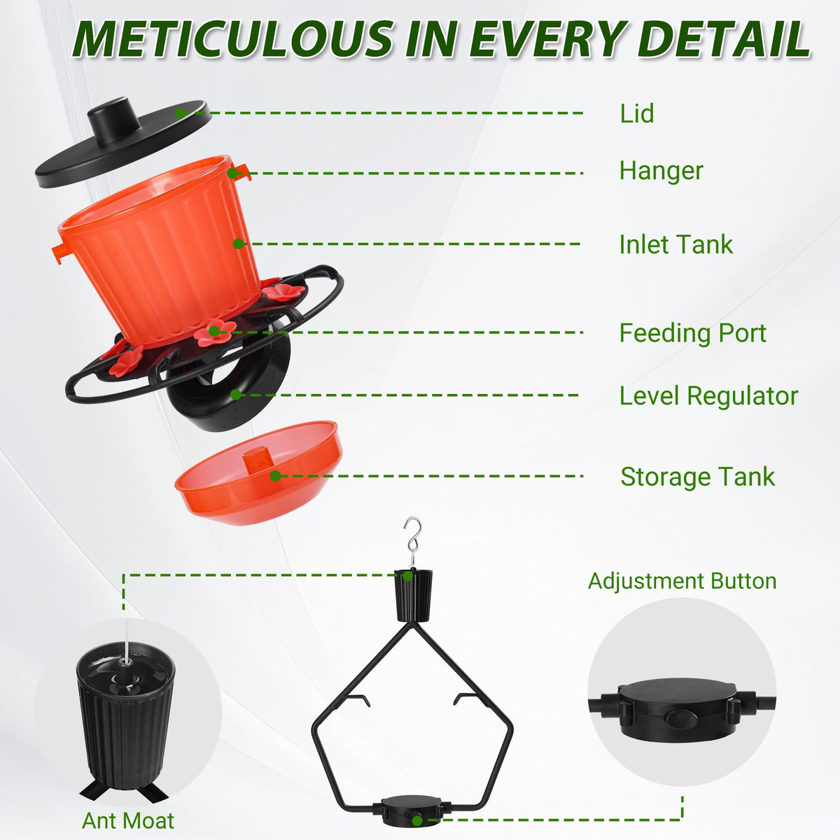 18.5 oz capacity Kitwinney feeder suitable for patios and balconies