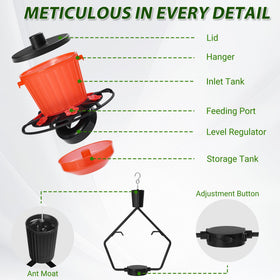 18.5 oz capacity Kitwinney feeder suitable for patios and balconies