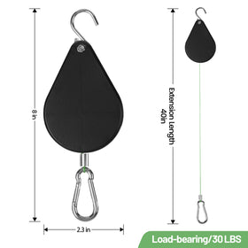 Kitwinney retractable plant hanger adjustment demonstrates effortless lifting outdoors