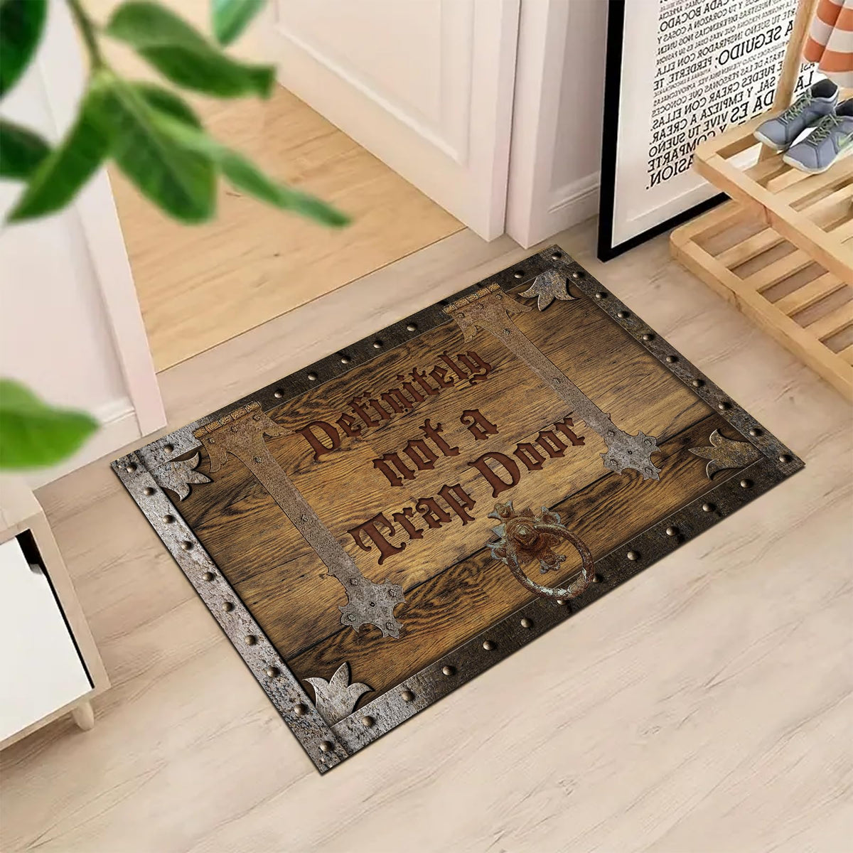 KIYIYZER Definitely Not A Trap Door Doormat seasonal decor appeal