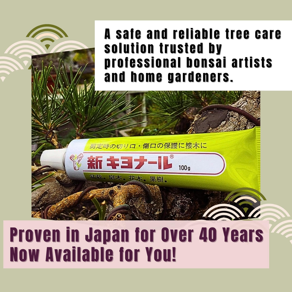 Kiyonal bonsai paste delivers long-lasting protection and reliable sealing after pruning.