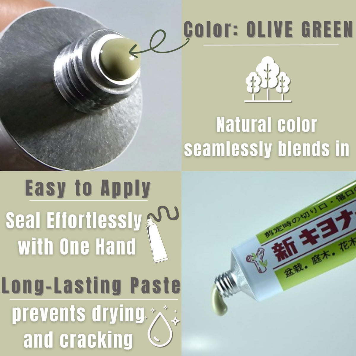 Kiyonal bonsai paste packaging shows official English instructions for easy use.