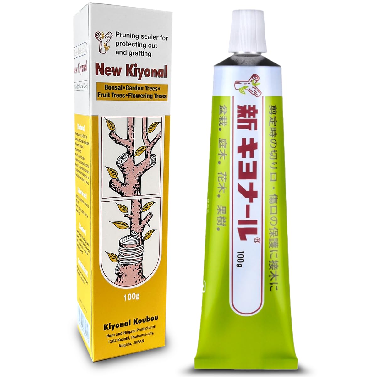 Kiyonal bonsai pruning paste 100g applies clean seal on fresh cuts to promote fast drying.