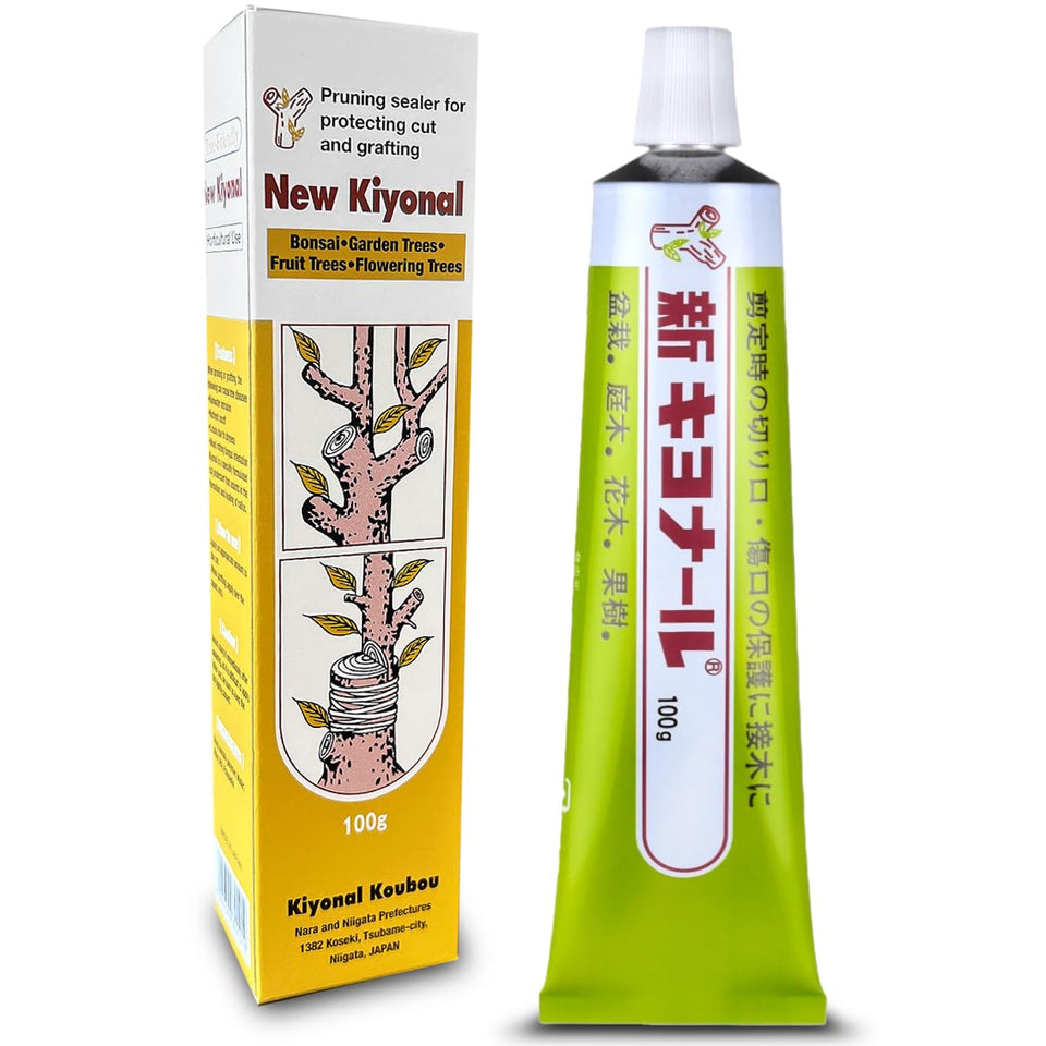 Kiyonal bonsai pruning paste 100g applies clean seal on fresh cuts to promote fast drying.