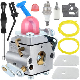 Kizut 128CD carburetor front view for precise Husqvarna fit and potentially smoother operation.