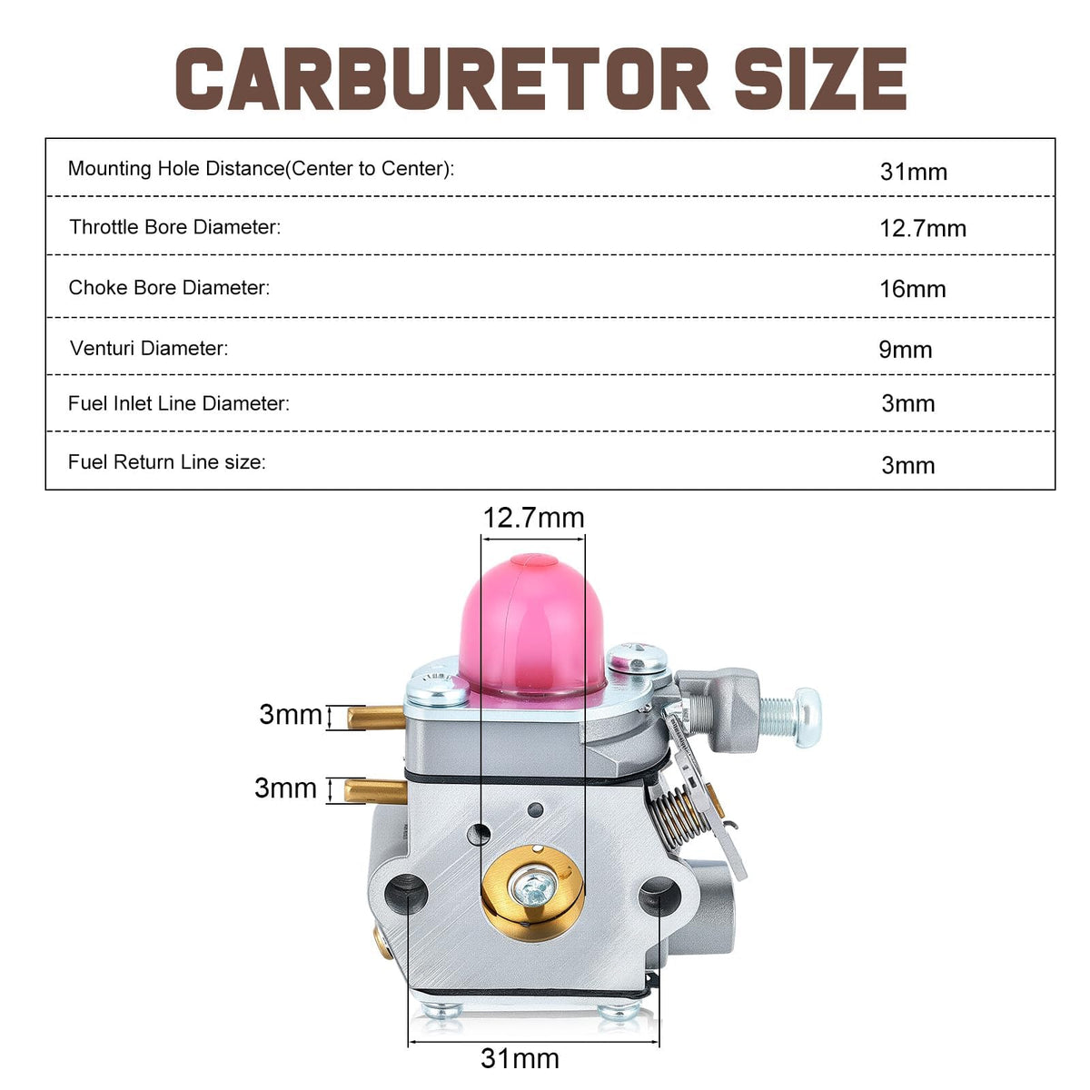 Kizut 753-06190 carburetor diaphragm close-up, durable sealing