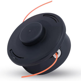 Kizut FS55R trimmer head close-up showing STIHL compatibility for quick swaps