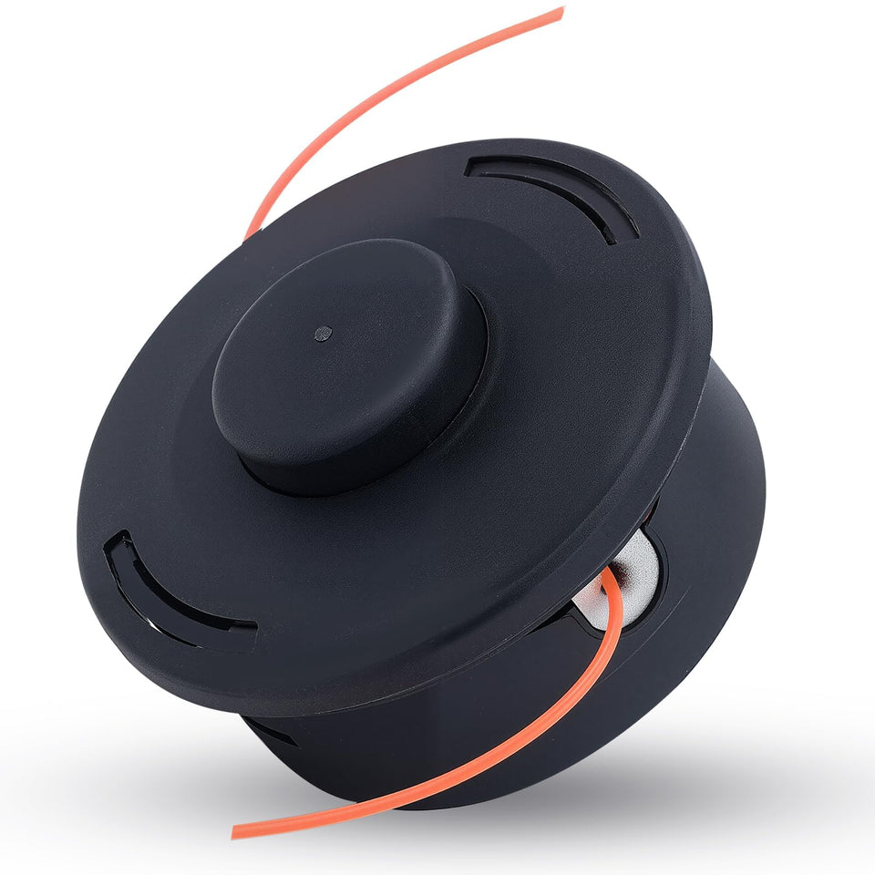 Kizut FS55R trimmer head close-up showing STIHL compatibility for quick swaps