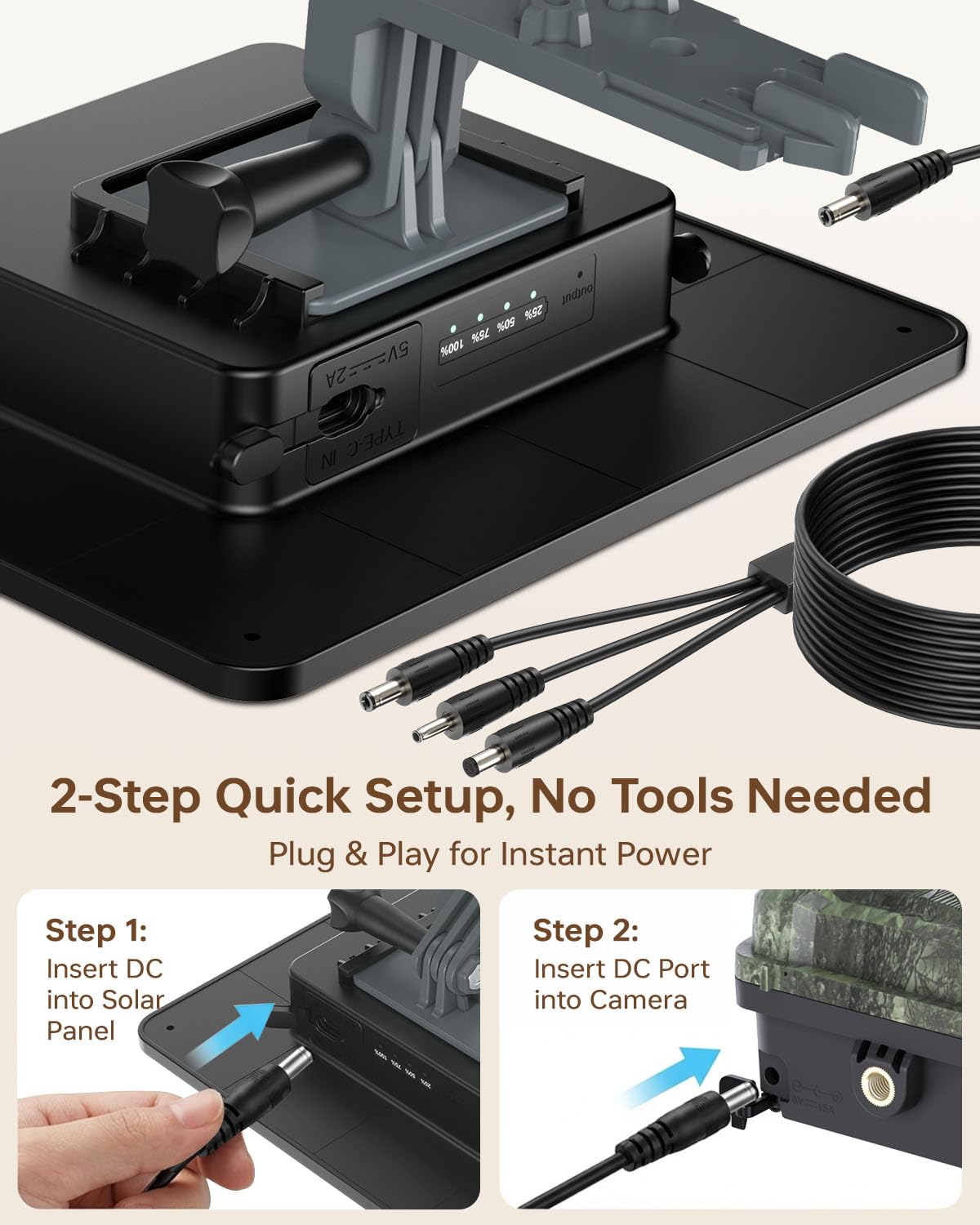 KJK built-in 10000mAh battery keeps cameras powered during remote sessions.