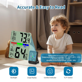 KJMOPRO easy Celsius/Fahrenheit switch for precise room monitoring.