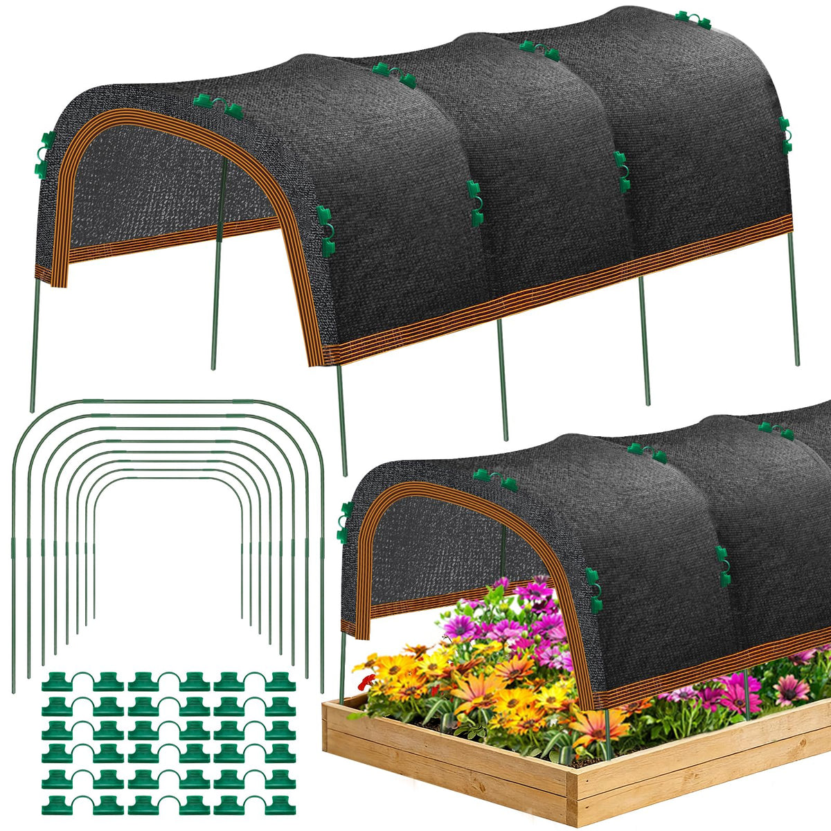 KJX 2 pack shade cloth panels block direct sun for plant protection