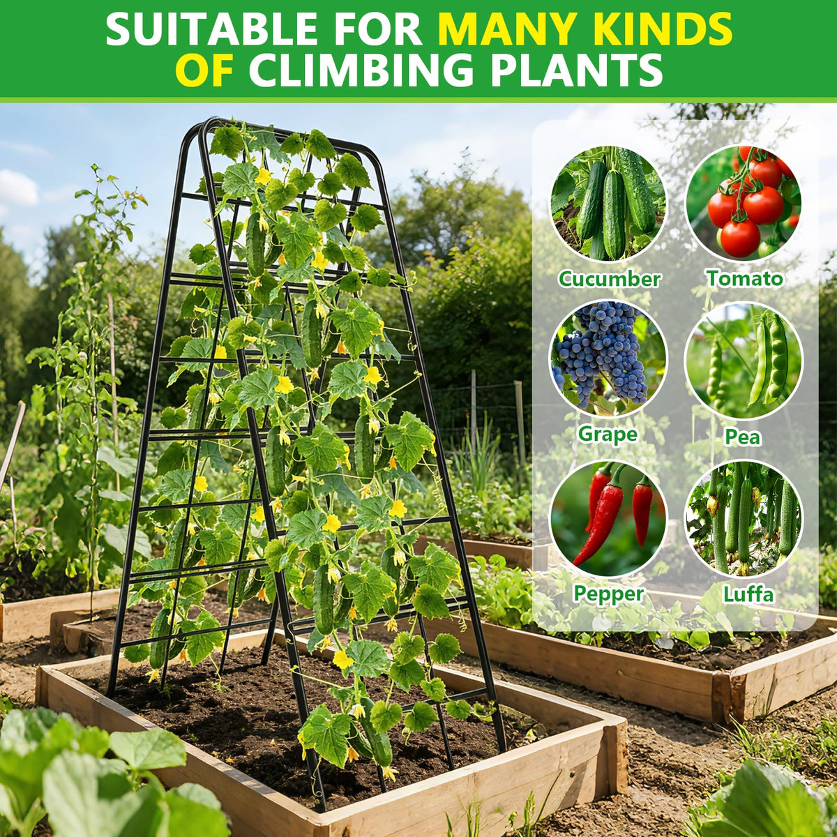 KJX 5x5 inch steel grid distributes weight for heavy crops
