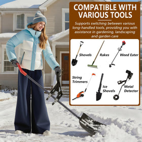 KJX multi-tool compatibility expands versatility across snow shovels, weed eaters, rakes, and more.