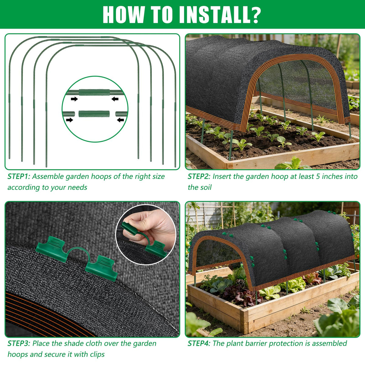 KJX year round shade kit supports sun and frost protection
