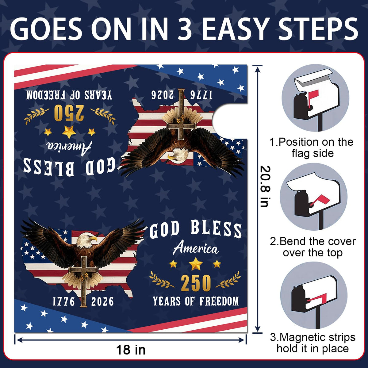 KKilicy magnetic 18x21 mailbox cover offers tool-free installation