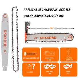 KKXXDBD laminated guide bar detail showing durable construction.