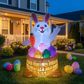 KKZACONL 6 ft Easter bunny inflatable for bold outdoor display.