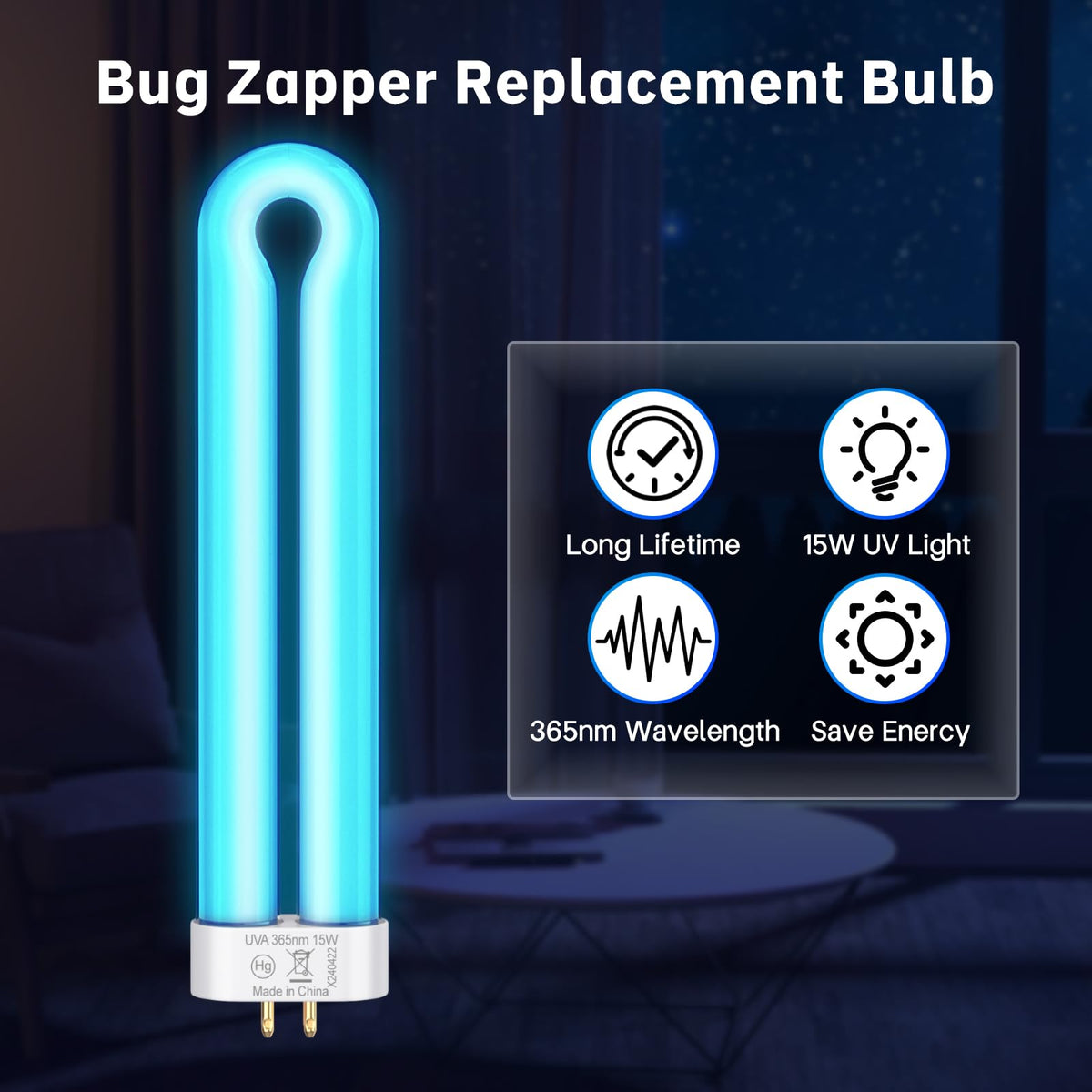 Klahaite 2-pack 15W bug zapper bulbs for dependable outdoor use