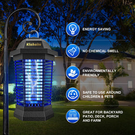 Klahaite bug zapper ABS fireproof material demonstrates outdoor durability