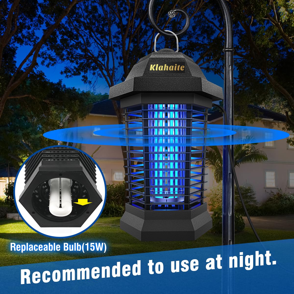 Klahaite bug zapper half-acre coverage ready for patios and backyards