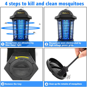 Klahaite bug zapper removable tray eases debris disposal after use