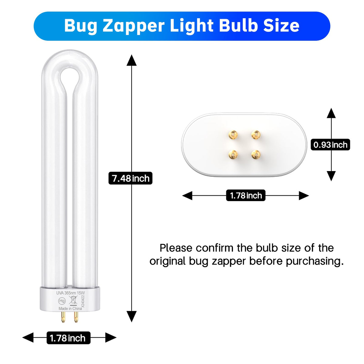 Klahaite replacement bulb close-up showing fragile tube; handle with care