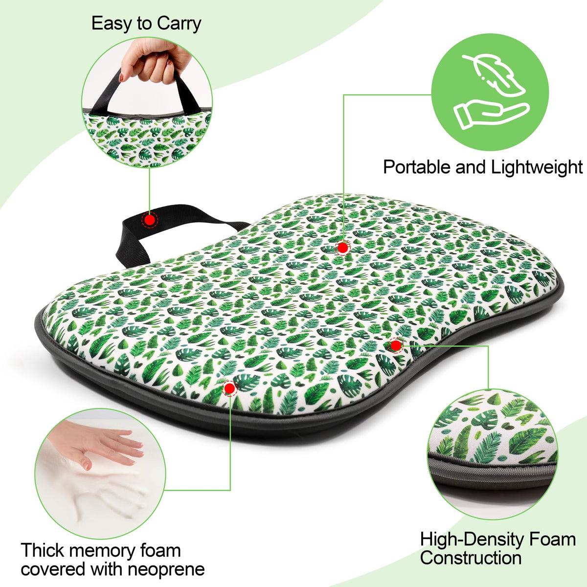 Klarg kneeling pad large 17.7 x 10.8 inch footprint supports both knees in gardening.
