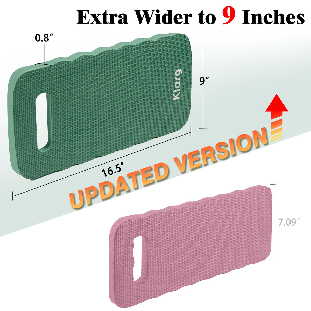 Klarg thick foam kneeling pad delivers cushioned comfort on hard surfaces.